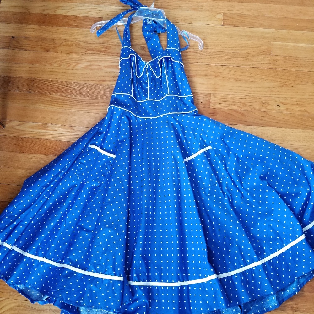 Hell Bunny Vixen Blueberry Buckle Dress
